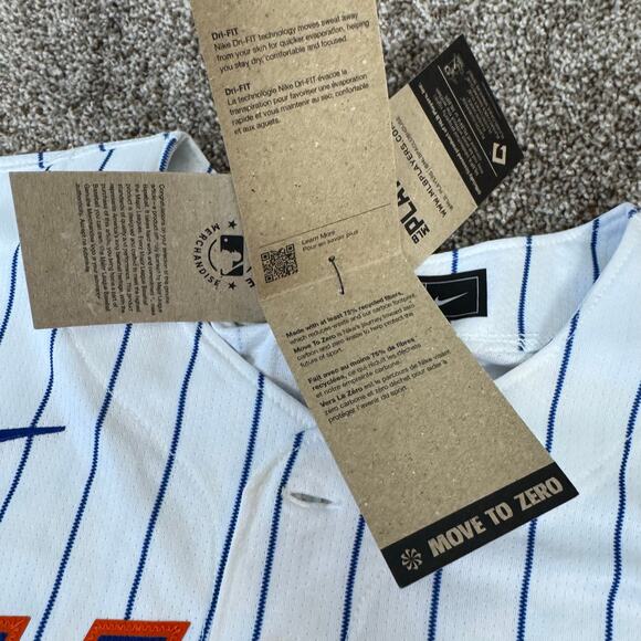NIKE New York Mets Jersey #1 NWT Size Medium DriFit Engineered Jeff McNeil White - Picture 13 of 16